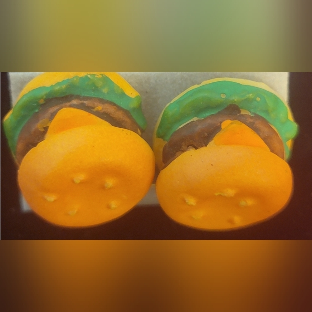 Cheeseburger Studded Earrings